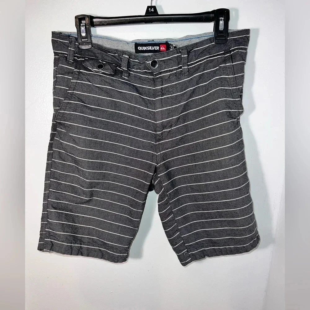 QuickSilver,31, Mong‎ Talk fixed waist striped 5 pocketed heavy cotton shorts